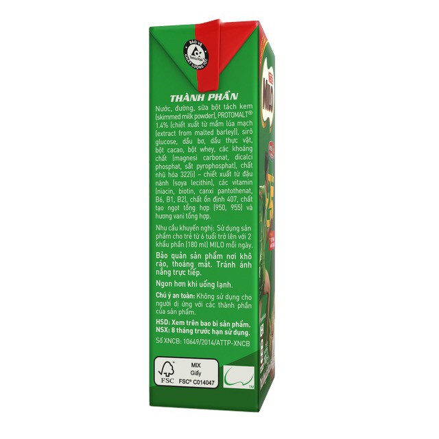 Lốc 8 hộp sữa milo 180ml