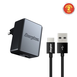 Cốc Sạc Energizer 3.4A 2 Cổng [Kèm Cáp USB-C] - ACA2CEUUC23