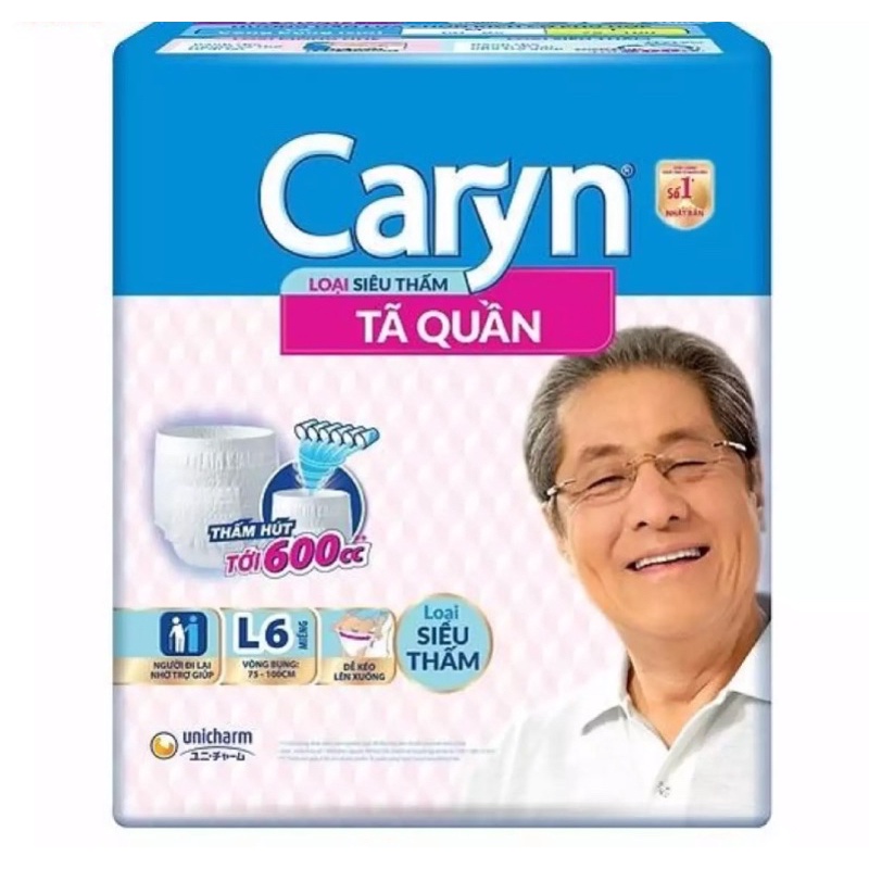 [QUẦN M7/L6] Tã Bỉm Quần Người Lớn Caryn Siêu Thấm Chống Tràn Size M7/L6 Miếng