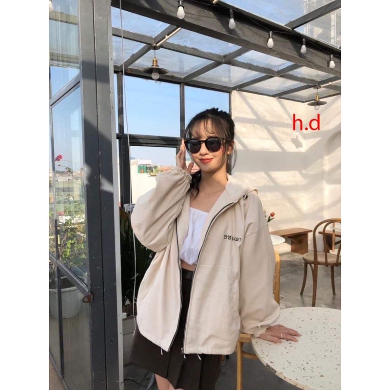 Áo khoác nhung tăm chữ Hàn HD6
