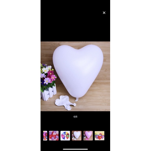 Bong bóng trái tim cỡ lớn Thái Lan : túi 50c.