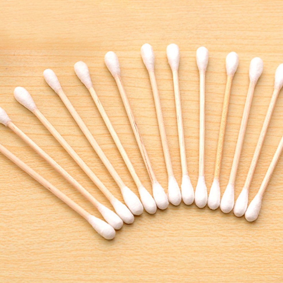 100Pcs Sticks Cotton Swabs Household Disposable Double-Headed Cotton Stick Makeup Remover Swab Sanitary Napkin