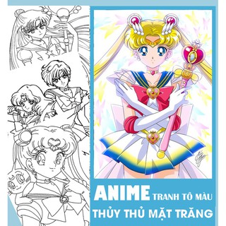 Tranh tô màu nước 200gsm Anime Thủy Thủ Mặt Trăng được chọn mẫu