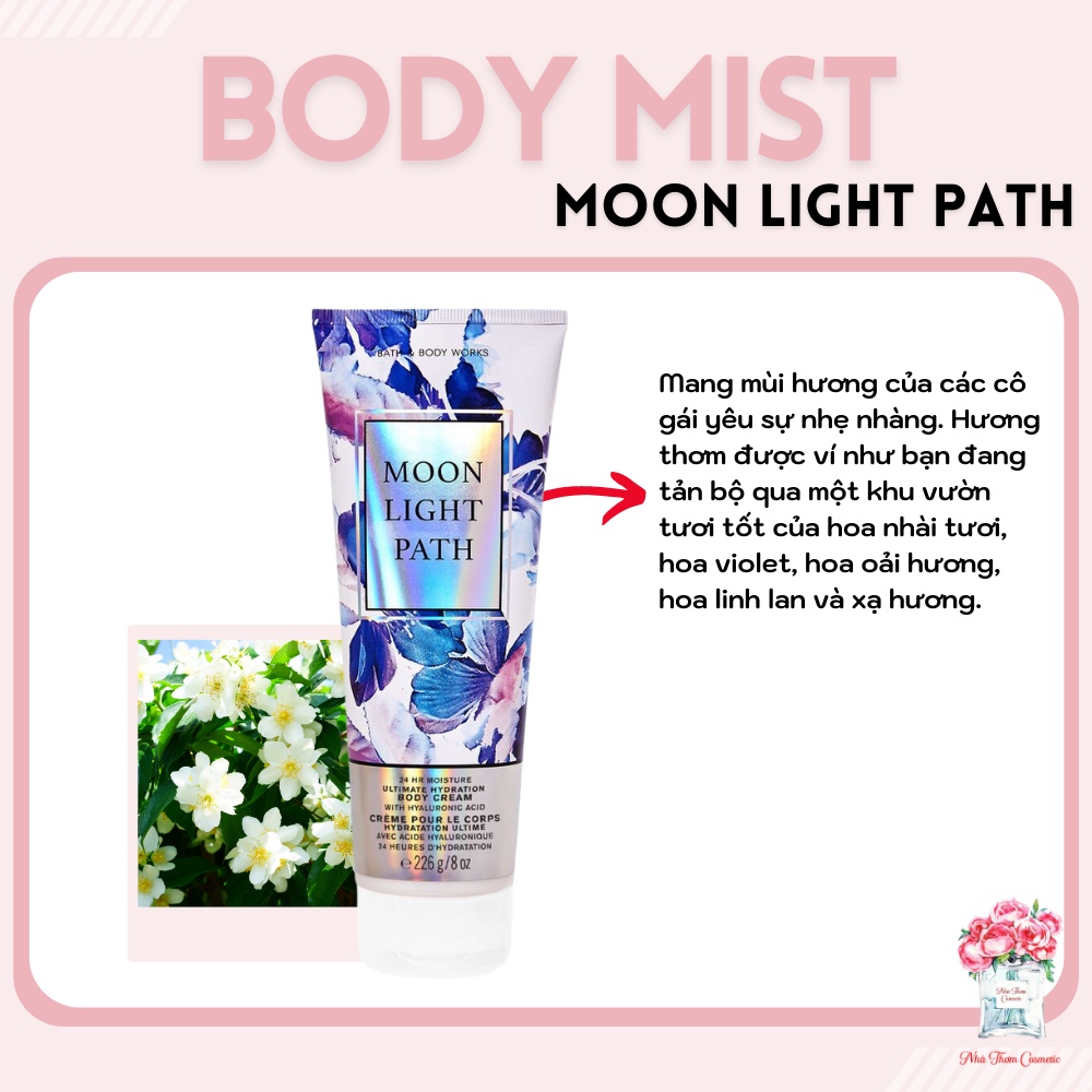 Sữa Dưỡng Thể Bath & Body Works Body Lotion Moon Light Path Hương Thơm Thoang Thoảng  Tinh Tế Giúp Mịn Da 236ml