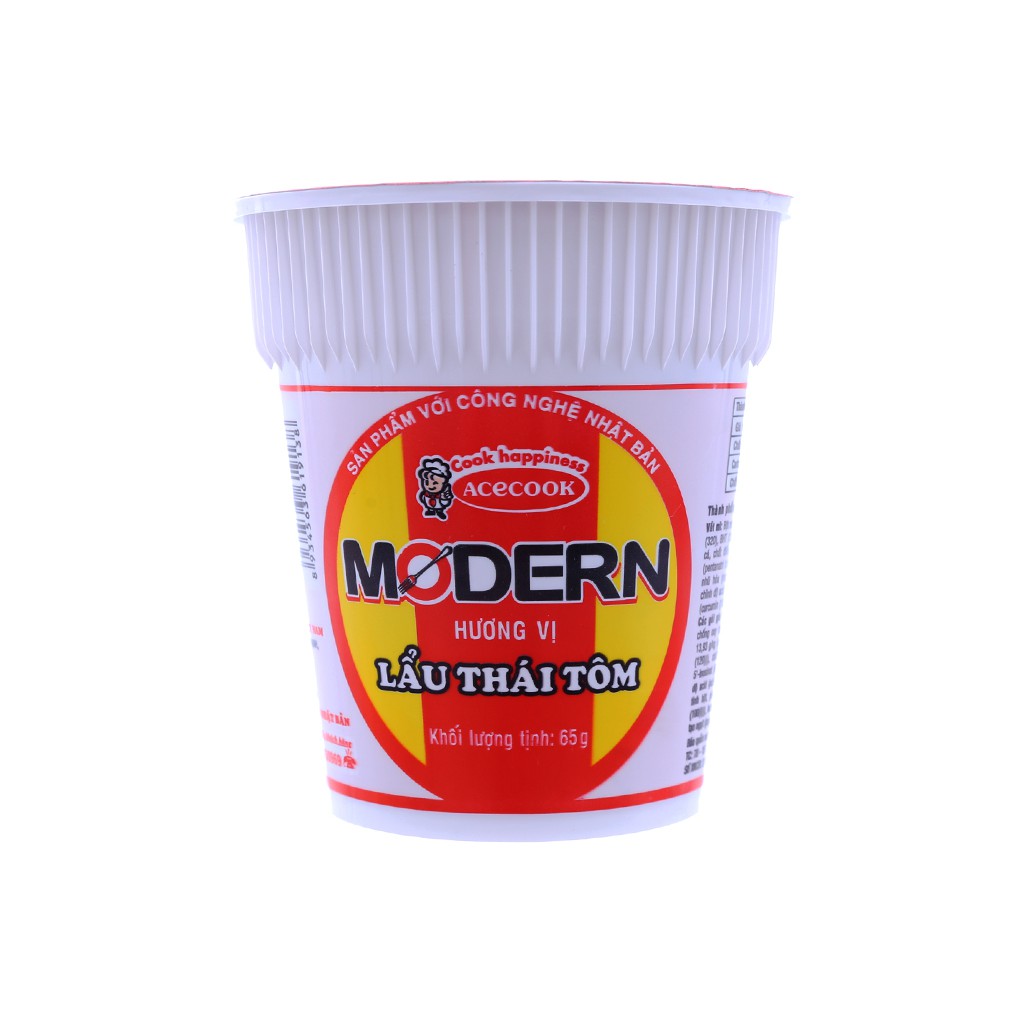 Thùng 24 Ly Mì Modern Hương Vị Lẩu Thái Tôm (24ly*65g)