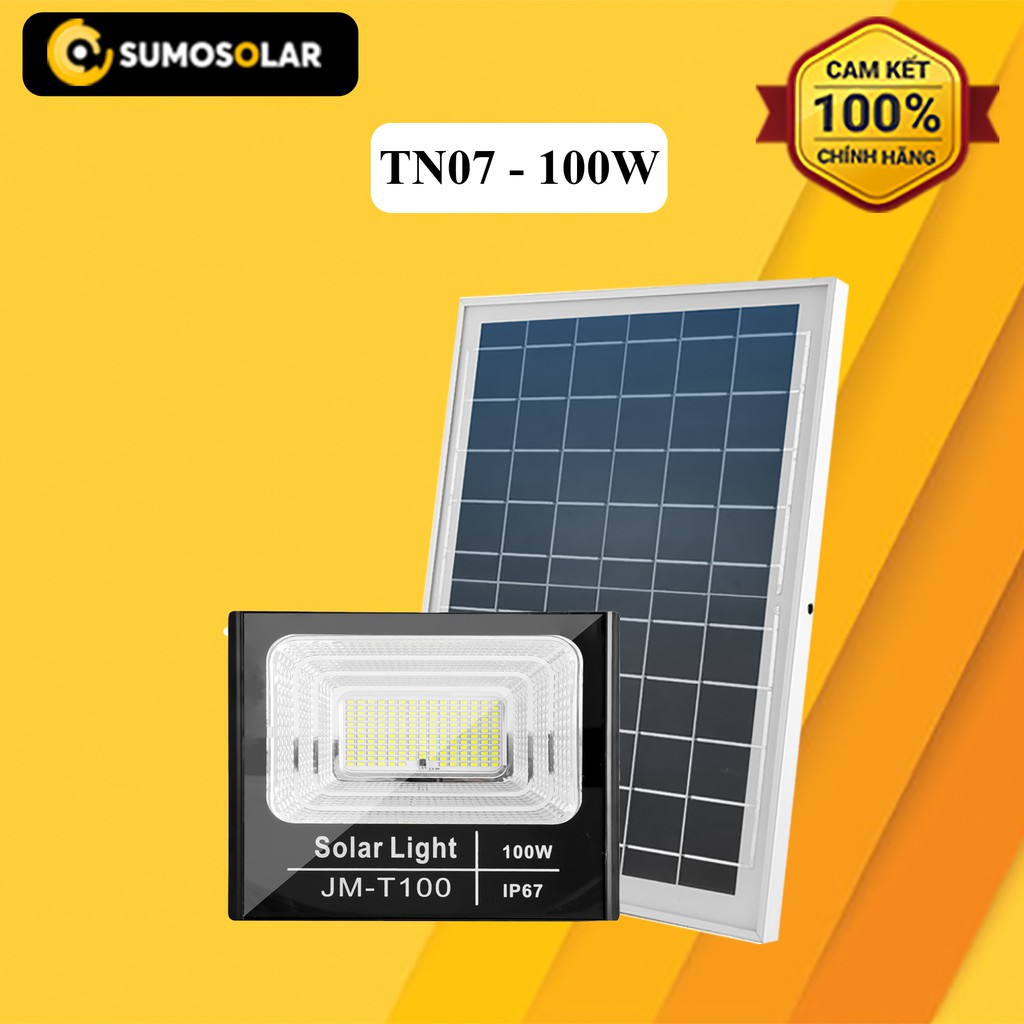 Đèn LED năng lượng mặt trời pin rời 100W Sumosolar - TN07, không tốn tiền điện, tự động phát sáng, dễ dàng lắp đặt
