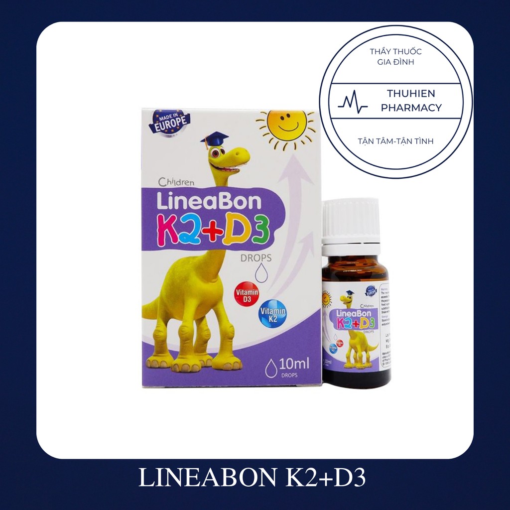 [Chính hãng] LINEABON K2+D3 - Bổ Sung Vitamin Tăng Chiều Cao Cho Bé lọ 10ml