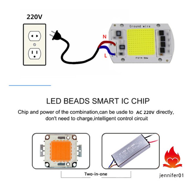 Chip Đèn Led Cob Ac 220v 20w / 30w / 50w