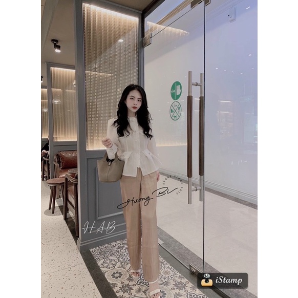 Áo sơ mi nữ - Sơ mi thiết kế túi ngọc chất l.ụ.a t.ơ t.ằ.m 2 lớp