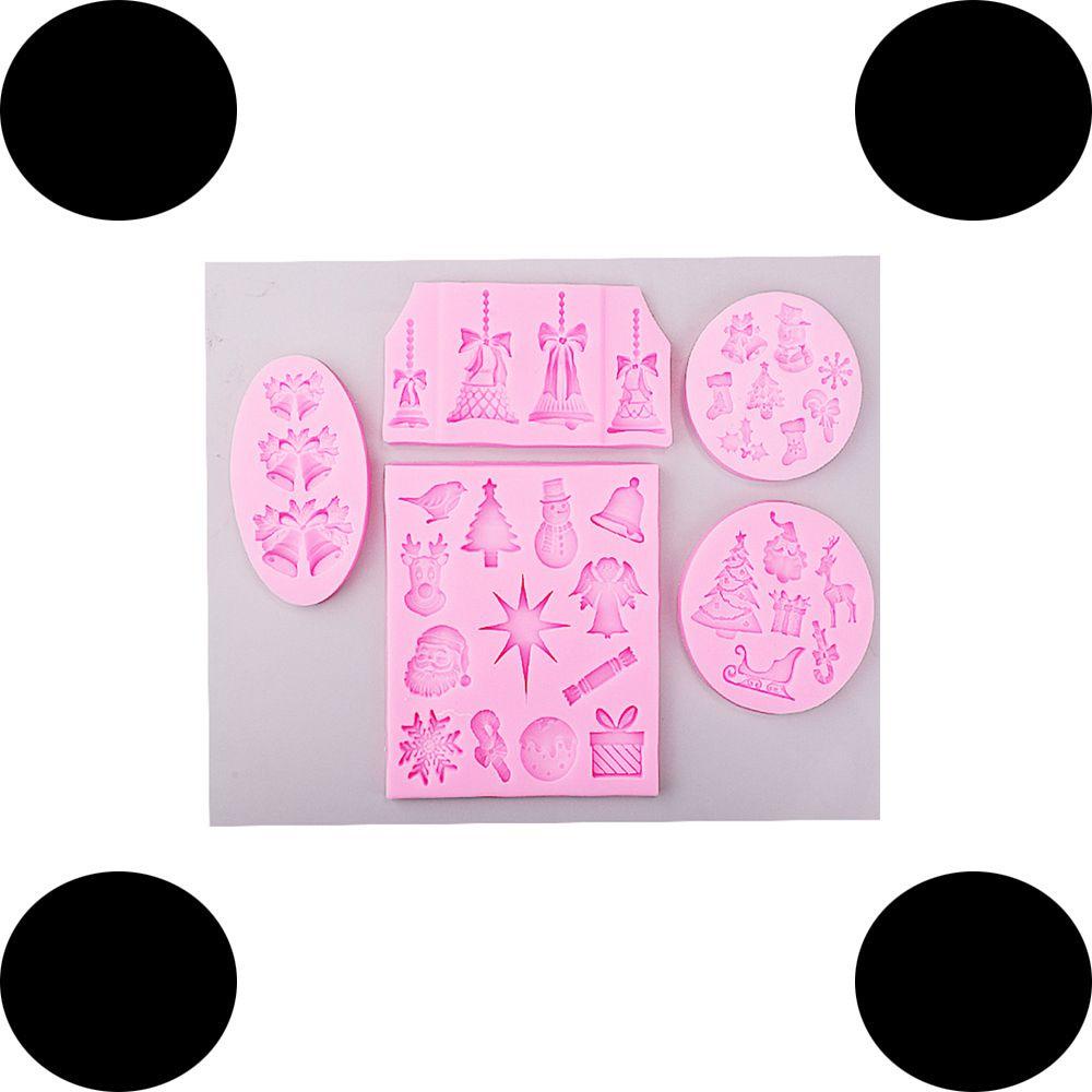 1 Bộ Khuôn Nhựa Làm Cây Thông Giáng Sinh 3D ​ Khuôn Silicone Làm Bánh Tiện Lợi