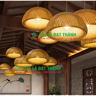 ĐÈN MÂY TRE ĐAN TREO TRẦN: NÓN 2 LỚP