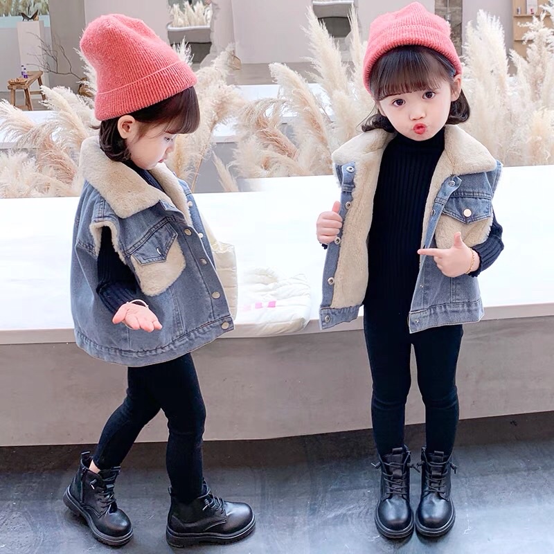 Gile bò lót lông cừu bé trai bé gái