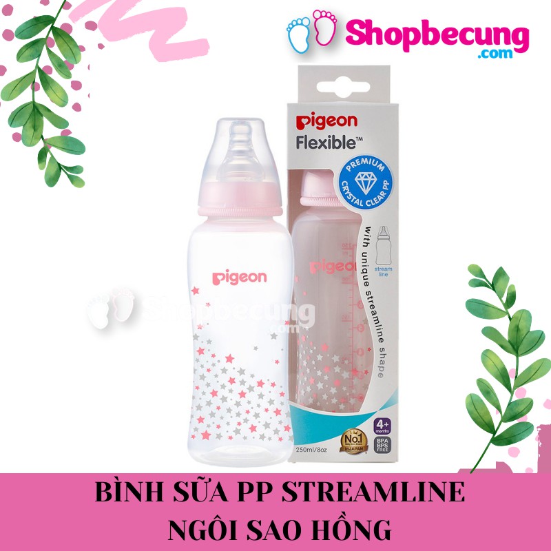 BÌNH SỮA PP STREAMLINE NGÔI SAO HỒNG