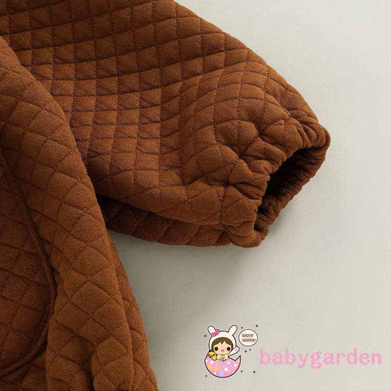 Bộ Áo Liền Quần Dài Tay Có Mũ Trùm Màu Trơn Phối Túi Trước Thời Trang Thu Đông Cho Bé Từ 0-24 Tháng Tuổi