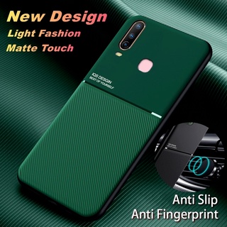 Ốp Điện Thoại Silicon Phối Da Chống Sốc Có Giá Đỡ Từ Tính Cho Samsung Galaxy A7 A9 2018 J7 Pro J7 Prime