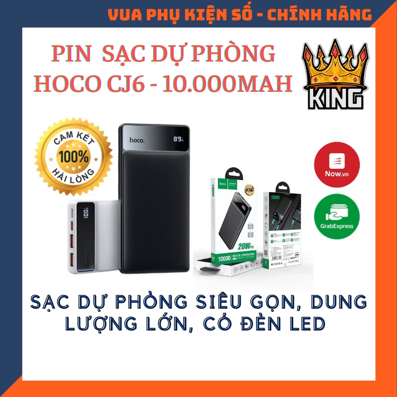 Pin sạc dự phòng CJ6 Hoco 10000 mAh - Chính Hãng - Siêu gọn