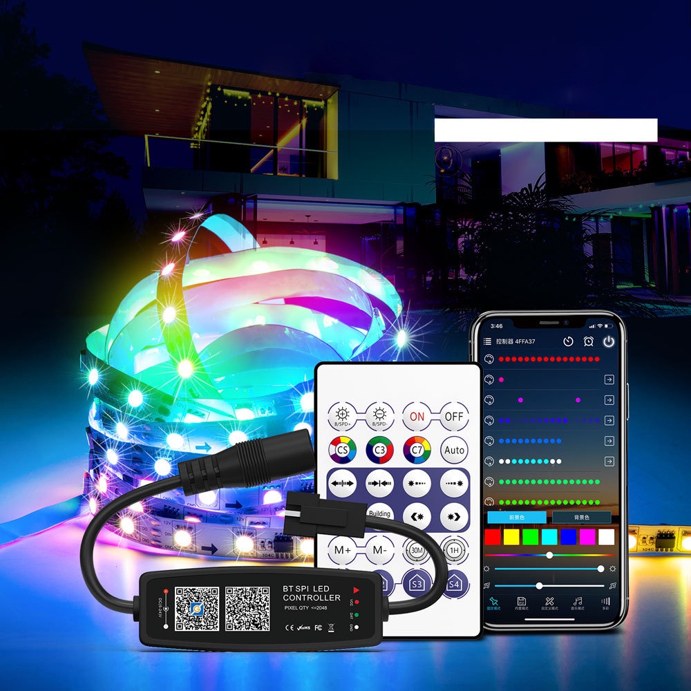 Bộ điều khiển dây đèn LED qua APP theo nhạc WS2811 WS2812 JAN