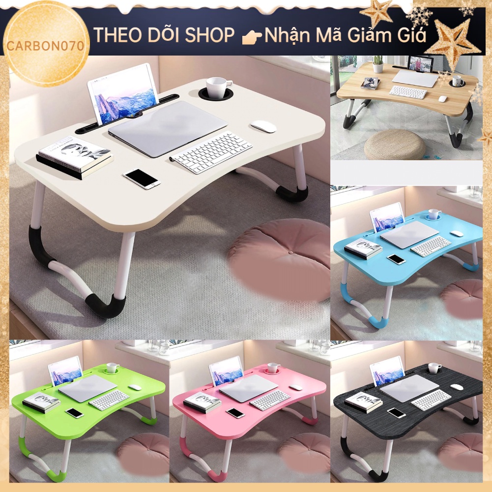 Hàng Sẵn Bàn Gấp Gọn Có Khe Cắm máy tính bảng - Dễ Gấp, Dễ Sử Dụng Bàn Làm Việc Có Giá Đỡ Cho Phòng Ngủ Của Bé【Carbon070】