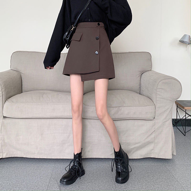 Chân váy ngắn chữ A lưng cao vạt lệch 3 khuy phong cách trẻ trung năng động phong cách Hàn Quốc Mely Fashion CV05 | BigBuy360 - bigbuy360.vn