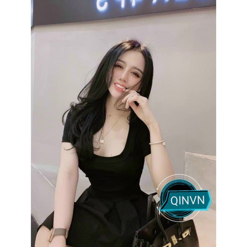 [Mã FAMAYWA giảm 10K đơn 50K] Áo thun cổ chữ U form ôm ngắn tay chất đẹp hàng vnxk | BigBuy360 - bigbuy360.vn