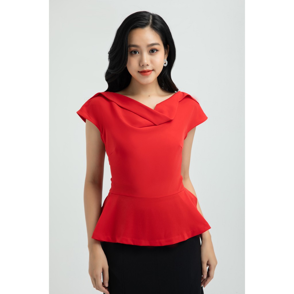 Áo sơ mi peplum cổ đổ nữ thiết kế IVY moda MS 16M5651