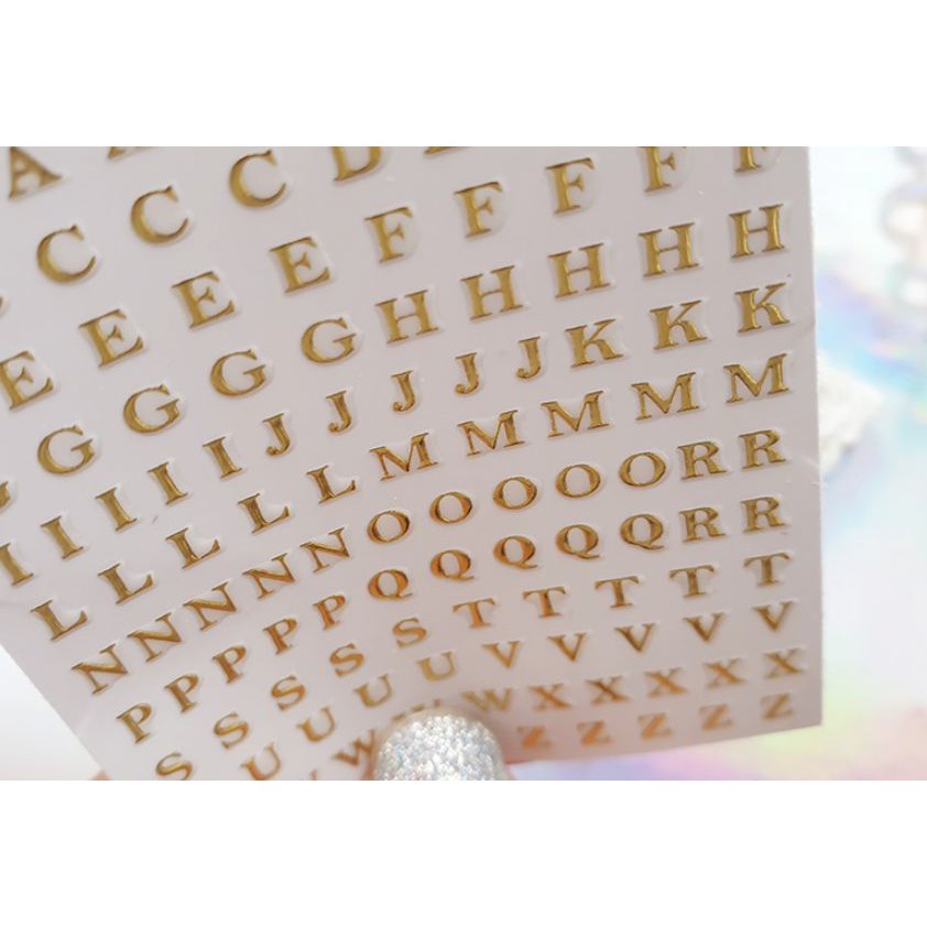 Sticker hình dán biểu tượng bảng chữ cái Alphabet Sticker G1/ Nguyên liệu làm resin