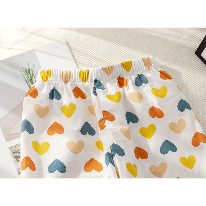 [Babycat] Hàng Có Sẵn Quần Dài Dáng Rộng In Họa Tiết Phong Cách Nhật Bản Hàn Quốc Thời Trang Mùa Hè Hàng Ngày Cho Bé Gái