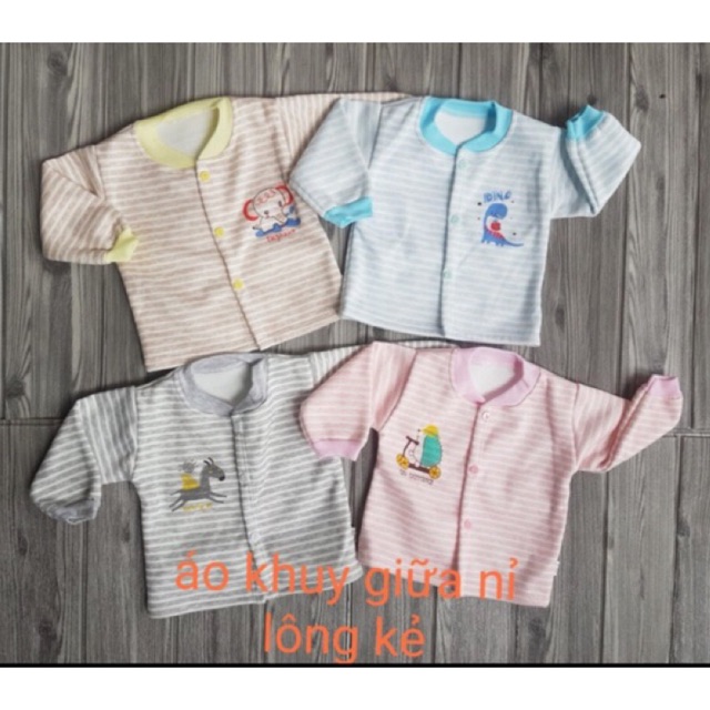(Giảm giá) Áo nỉ lông khuy giữa cho bé