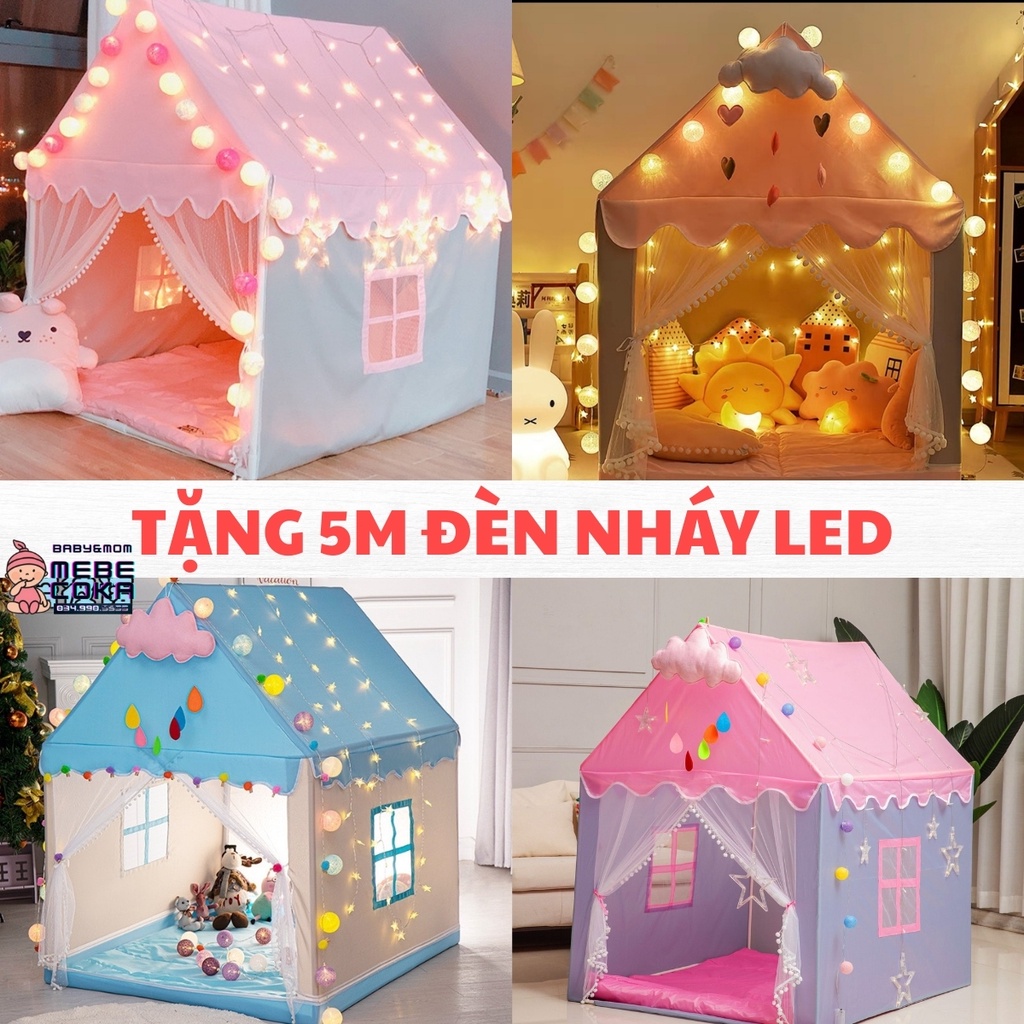 [TẶNG ĐÈN NHÁY LED DÙNG PIN] Lều cho bé ,Lều công Chúa phong cách HÀN QUỐC hàng LOẠI 1