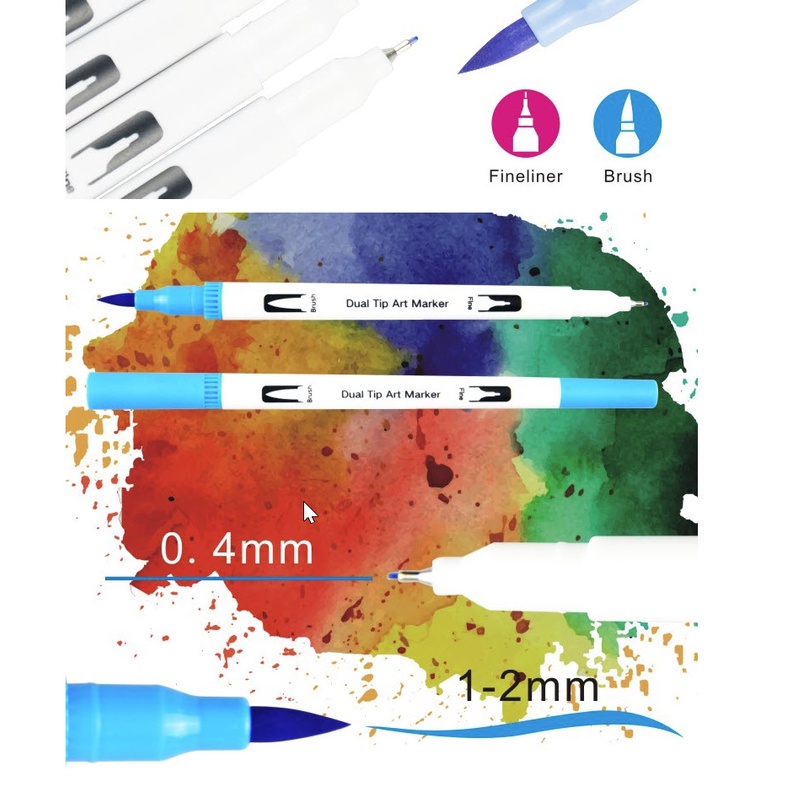 [HCM] Bộ Bút lông kim 2 đầu dùng để vẽ, tô màu,Sketch hoặc viết calligraphy-set /60/80/100 màu