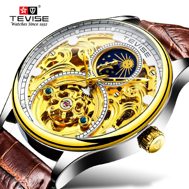 Đồng hồ Cơ Nam TEVISE LUXIS- Dây Da Cao Cấp - Quý Ông Thời Thượng