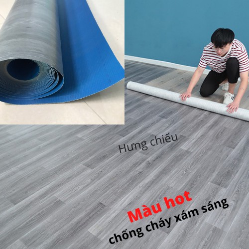 Simili trải sàn nhà vân gỗ chống cháy I Thảm nhựa trải sàn nhập khẩu loại dầy 1mm