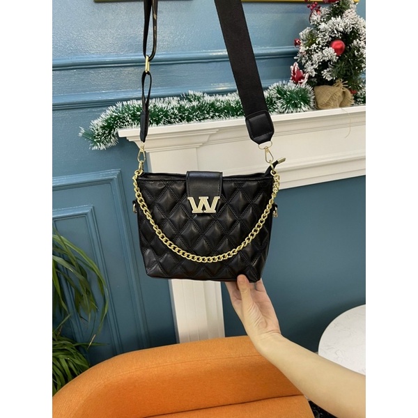 Túi Nữ Đeo Chéo Khoá Wang, Túi Xách Nữ Đeo Vai Trần Trám