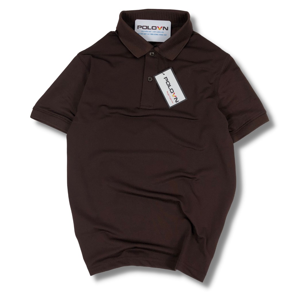 Áo thun Polo nam cổ bẻ Basic màu Nâu Cafe , vải cá sấu - không xù lông, không ra màu, thấm hút mồ hôi, form regular fit | BigBuy360 - bigbuy360.vn