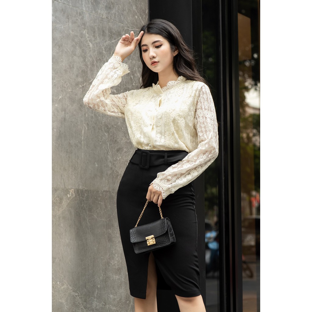 [Giá Hủy Diệt] Chân váy công sở nữ, chân váy bút chì, kèm đai, dáng dài, xẻ trước | BigBuy360 - bigbuy360.vn