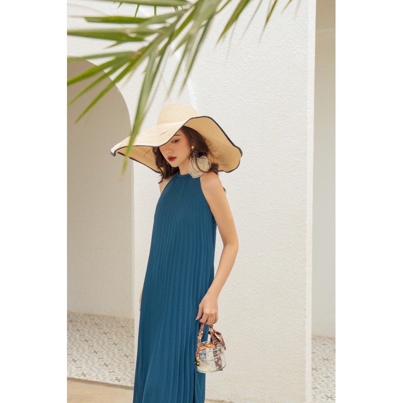 Váy maxi dập li sachi dress