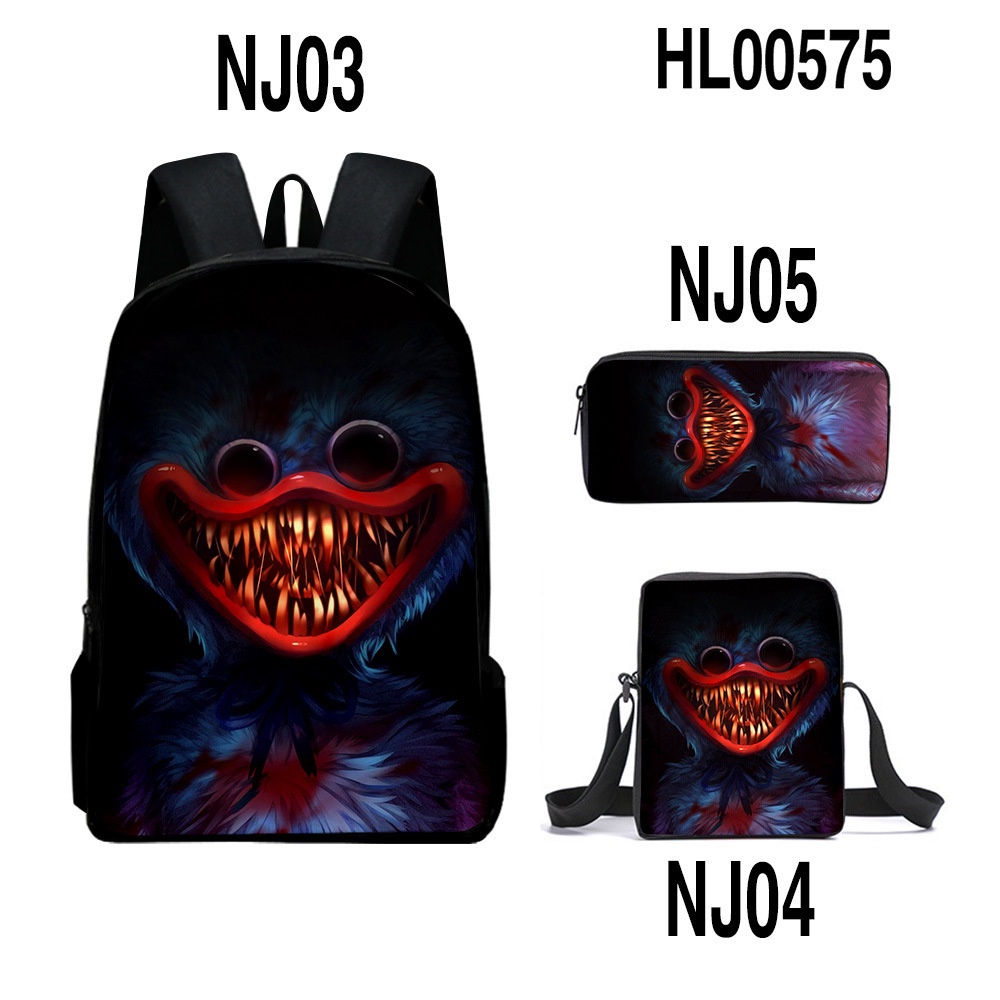 Poppy playtime Ba Lô Đi Học Cỡ Lớn Ba Món Có Ngăn Đựng Bút Chì Cho Học Sinh