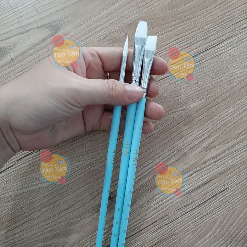 [ TÂM TÂM ]-Bộ cọ vẽ Himi 3 cây, Cọ vẽ màu thạch Himi 3 cây-