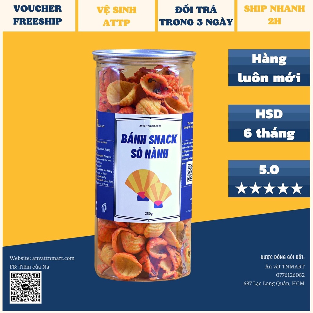 Bánh snack Sò hành ớt lon 250g - ăn vặt ngon rẽ TNmart