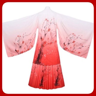 HCM CÓ SẴN HÁN PHỤC cổ trang Trung Quốc hanfu tống in hoa đào đỏ