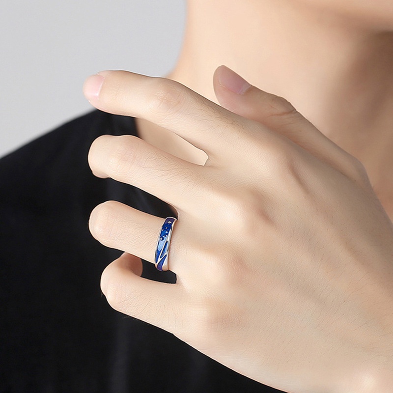 Ivy Bộ Nhẫn Cặp Đôi Màu Xanh Dương Ngôi Sao Phù Hợp Với Bạn Thân Thời Trang Dành Cho Thanh Thiếu Niên