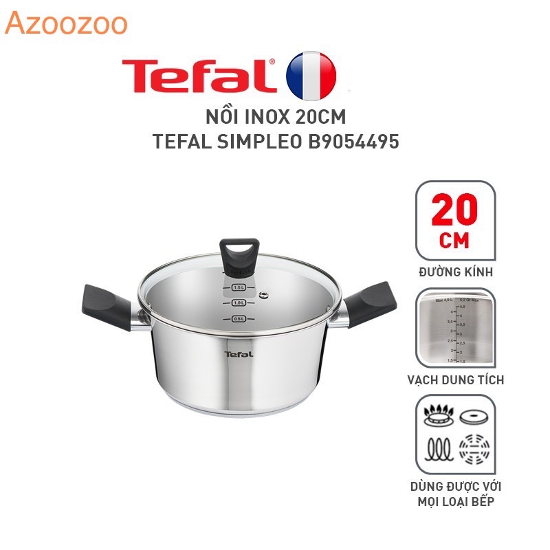 Nồi Inox Tefal Simpleo 20/24cm B9054495 / B9054695