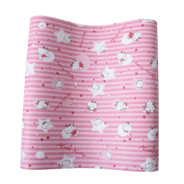 Decal giấy dán tường kitty sọc hồng (khổ rộng 45cm)