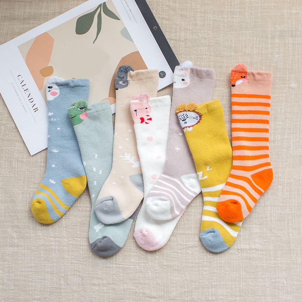 Set 3 Đôi Tất Cotton Chống Trượt Họa Tiết Hoạt Hình Xinh Xắn Cho Bé Sơ Sinh MIHAN1