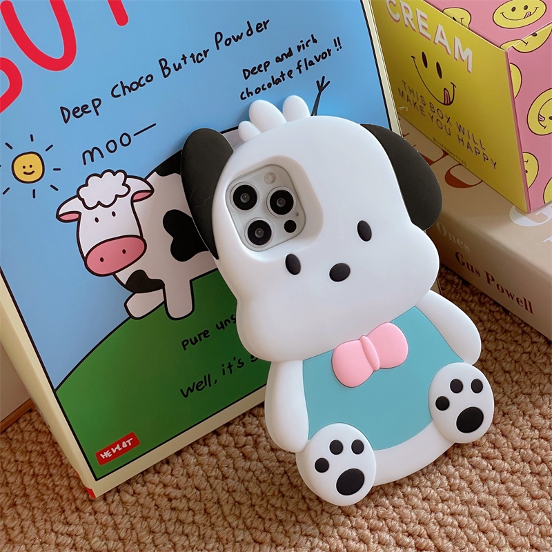 Ốp Điện Thoại Silicon In Hình Chú Chó Ba Chiều Cho iPhone XS Max 11ProMax 12ProMax 13ProMax