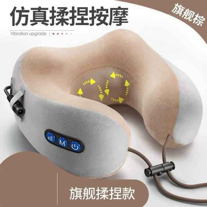 Gối Massage Vòng Cổ Chữ U 360 Đa Năng Tích Điện - Hỗ Trợ Mát Xa Vùng Cổ Vai Gáy - Gối Massage Cổ Nhật Bản