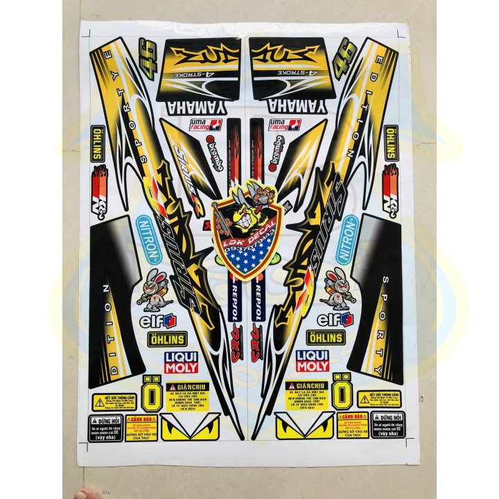 ( Quí khách vui lòng mang ra tiệm cho thợ dán ) Tem SIRIUS CHẾ VÀNG ĐEN