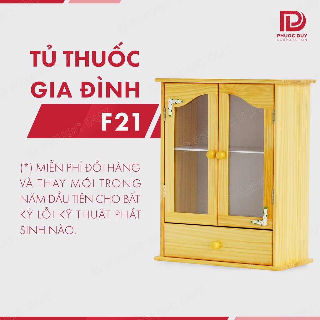 Tủ thuốc - Tủ y tế gia đình gỗ tự nhiên F21