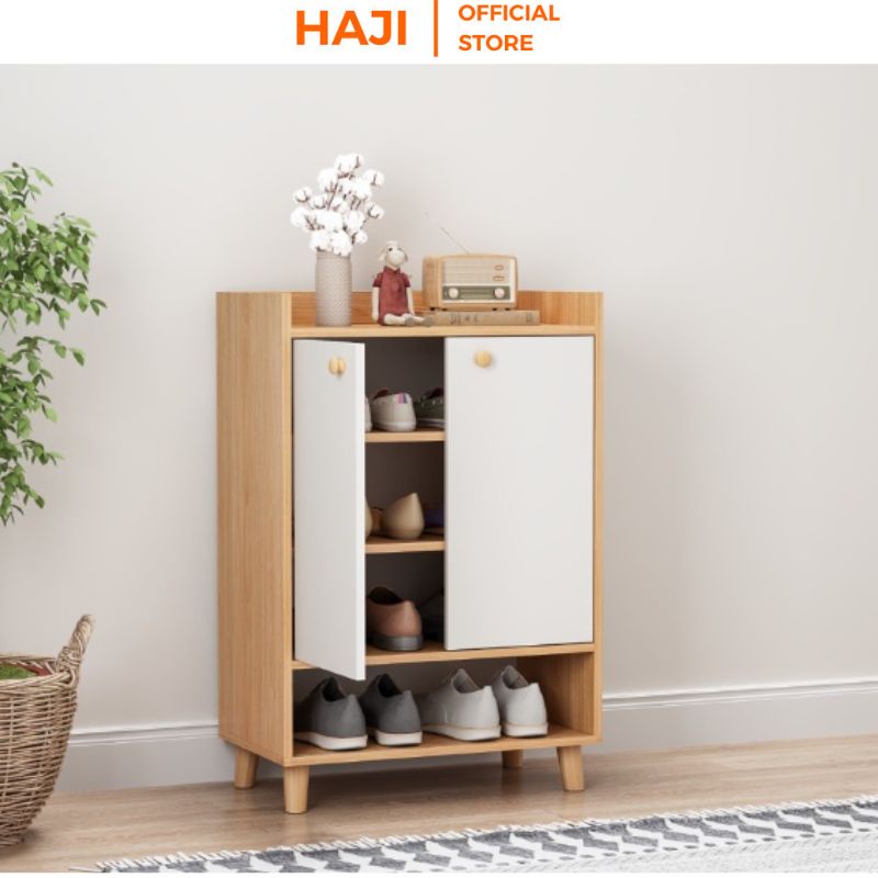 Tủ giày gỗ 4 tầng HAJI chống ẩm cánh mở tiết kiệm diện tích A125