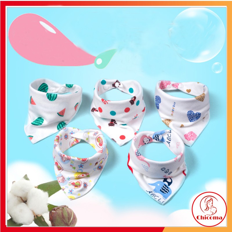 Khăn yếm tam giác cho bé mềm mịn cao cấp có cúc bấm CS01-CHICOMA